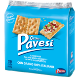 Gran Pavesi Crackers with grains of Salt 560g - RED & BLUE