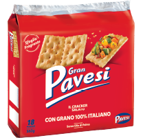 Gran Pavesi Crackers with grains of Salt 560g - RED & BLUE