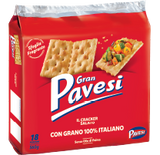 Gran Pavesi Crackers with grains of Salt 560g - RED & BLUE